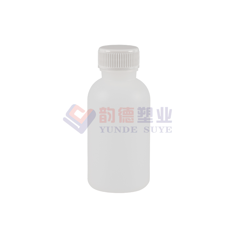 Kemiallisesti sakeutettu pyöreä HDPE-pullo PP-korkilla 100ml-01（A）